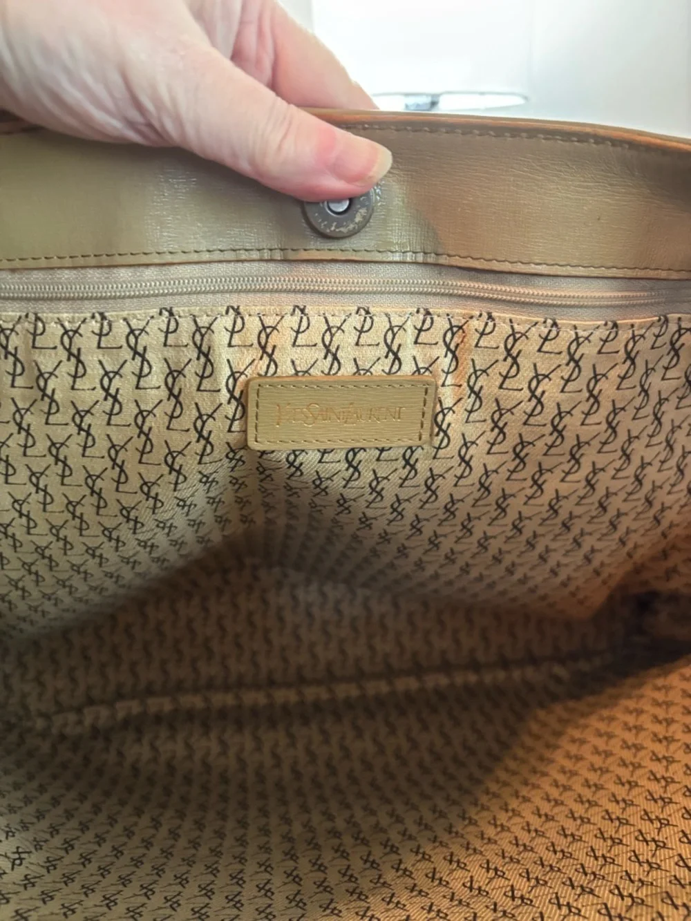 RARE Vintage Yves Saint Laurent Giraffe Print Tote – Grey/Tan Coated Canvas